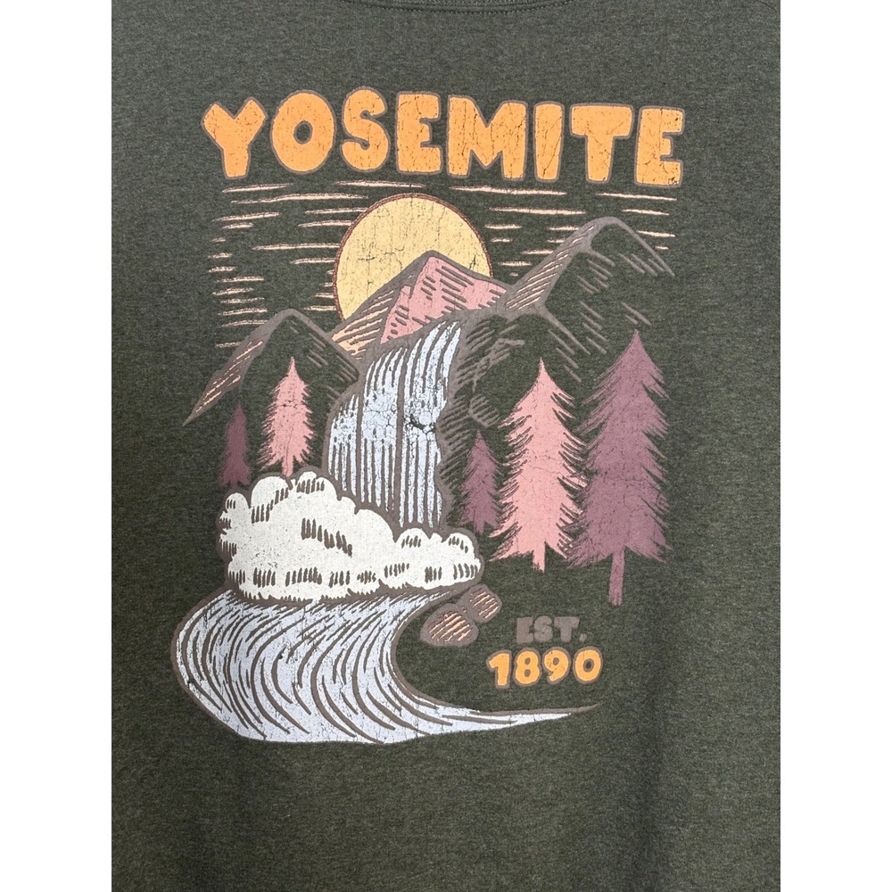 Bowery Supply Co Mens Yosemite National Park Sweatshirt L Graphic Olive Green